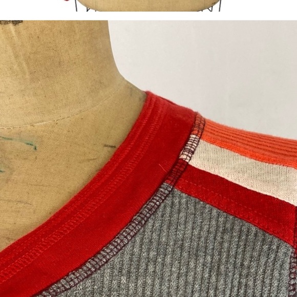 Free People Vintage Ski Ready Red Long Sleeve Knit Top Size S - Picture 5 of 6